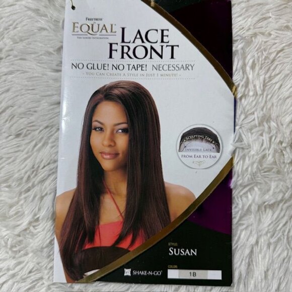 Freetress Equal 25" Susan Lace Front Shake-N-Go Color 1B Synthetic Wig - Picture 15 of 16